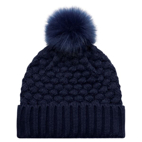 Acrylic - Cuff Toque (Faux Fur Pom Pom 12cm, Womens) Thumbnail